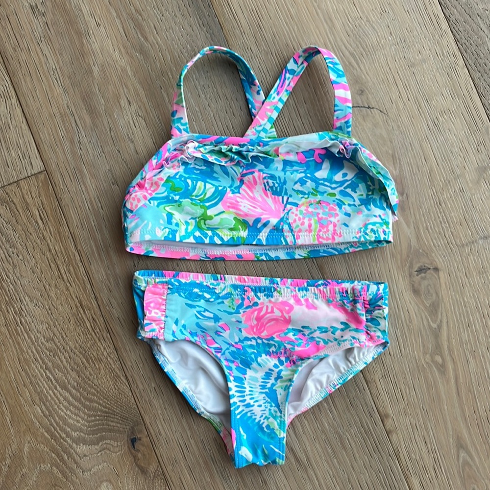 Lilly Pulitzer CAIA ~ 50UPF + Bikini Size 4 in Blue Abiza